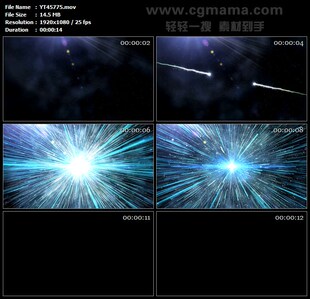 光线蓝色粒子放射闪耀开场led大屏舞台晚会背景高清视频素材制作