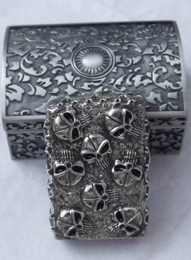 ZIPPO 正品打火机 盔甲厚壳 银色 五面大骷髅头 万恶之城正版包邮