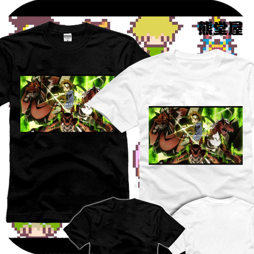 数码宝贝数码暴龙digimon基尔兽大古拉兽纯棉衣服T恤短袖