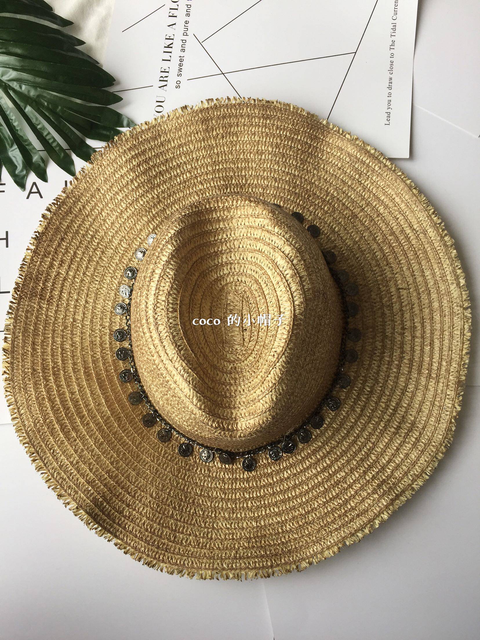 夏季女外贸英国单防晒遮阳草帽大檐帽旅游度假海边沙滩帽太阳帽