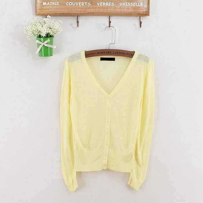 夏季款 纯色 V领薄款开衫针织衫外套长袖空调衫|msdalam kategori Butik wanita / wanita, sweater bulu - dari Buy2taobao.com untuk memberikan perkhidmatan ejen Taobao profesional membeli