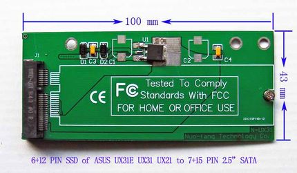 华硕UX31 UX21威刚XM11 SSD固态硬盘转接卡笔记本台式机通用