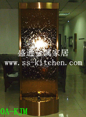 欧式风豪华背景墙隔断流水摆件