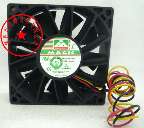 全新原装8025 12V 0.66A MGT8012UB-O25超大风量散热风扇HZDO
