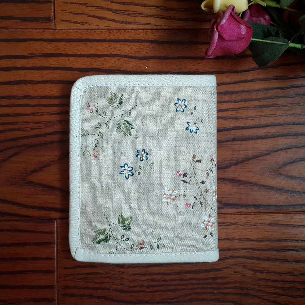 新款原创日式女式短款布艺钱包