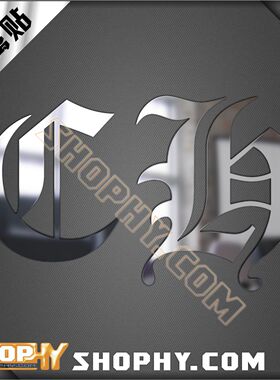 克罗心ChromeHearts金属贴动漫周边手机自行车汽车贴纸08