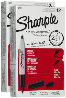 三福双头记号笔marker黑色标记笔