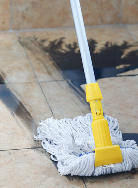 白云AF01065黄色拖把头吸水可伸缩纯棉地拖可夹布去污