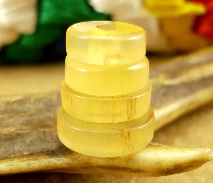 果冻浅黄色 藏式牦牛角隔片 直角垫片/文玩DIY星月菩件配件