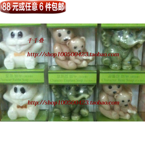 韩国进口 纯手工天然儿童香皂沐浴皂洗脸洗手皂卡通动物图案 随机