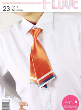 韩版橙色职业正装学院风女士小领带日式领结领花蝴蝶结学生领带