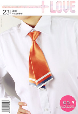 橙色职业学院风女士日式小领带
