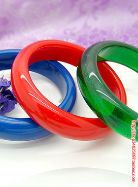 中东蜜蜡大红色琥珀手镯 绿色金沙/蓝雪山贵族蜜蜡手镯 窄手镯