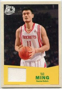 Topps 球衣卡 姚明 NBA球星卡 50周年复古纪念 火箭队