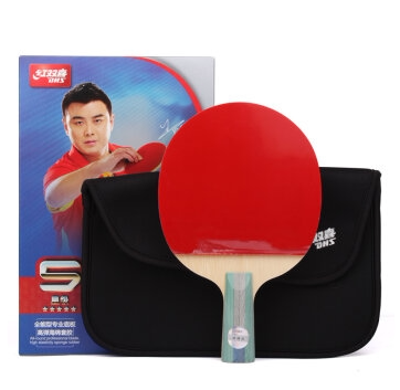 反胶横拍直拍红双喜5星乒乓球拍