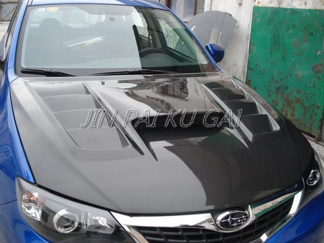 斯巴鲁翼豹10 十代机盖引擎盖翼豹改装碳纤维开孔WRC款机盖 头盖