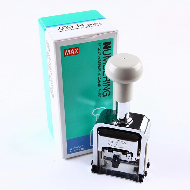 MAX美克司N607 6位号码机 自动跳字印 钢印 全金属号码机