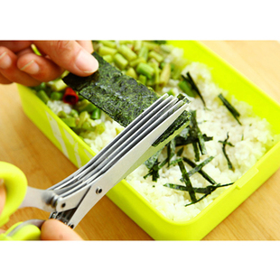 剪子不锈钢厨房剪刀五层葱花剪香料剪紫菜碎食剪办公碎纸剪刀174g
