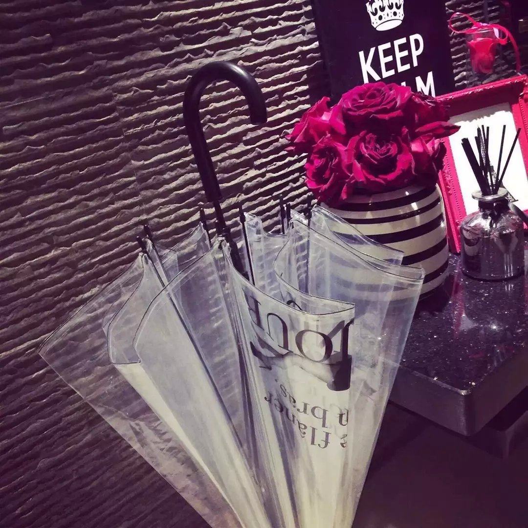 包邮 日本 梨花 rinka maison de reefur 透明雨伞 粉色黑色