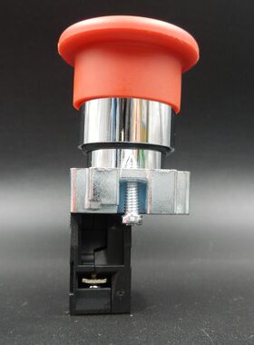 一佳蘑菇头金属按钮开关22mm自复位XB2-01M 点动电源红色1NC