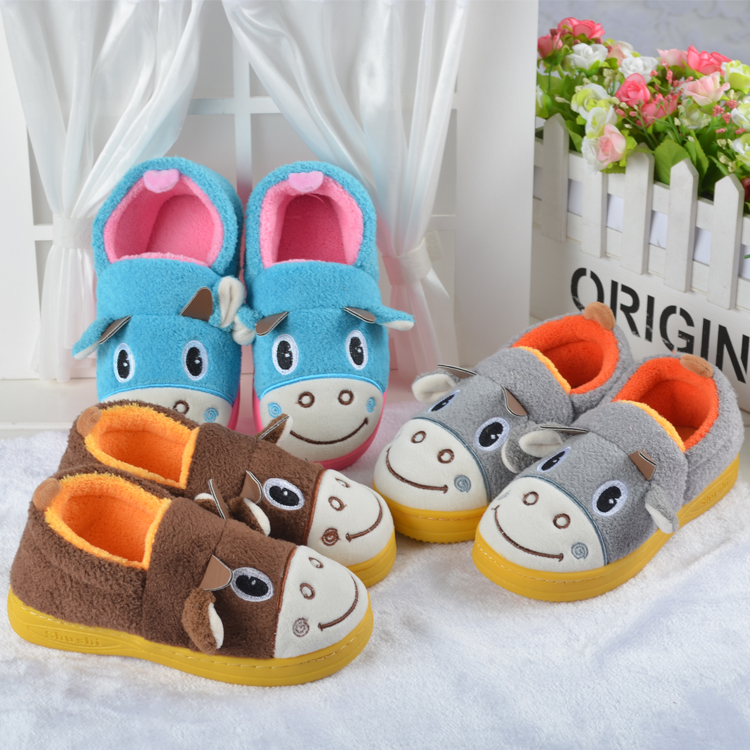 Chaussons enfants en suède pour hiver - semelle tendon - Ref 986613 Image 1