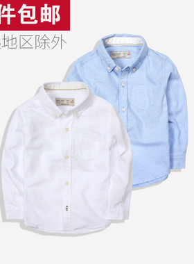 童装男童白色衬衫长袖衬衣儿童白衬衫 中大童白衬衫男童打底衬衣