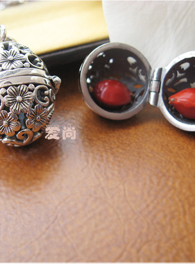 随身925纯银香囊球镂空