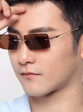 无框太阳眼镜男士可配度数近视遮阳墨镜偏光防紫外线司机镜58020