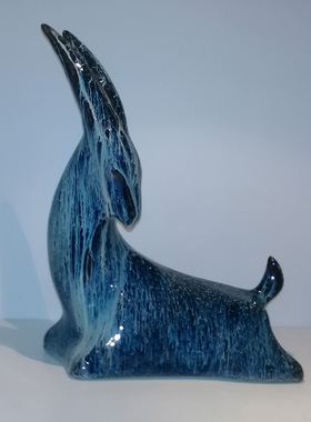 景德镇陶瓷雕塑生肖颜色釉摆件