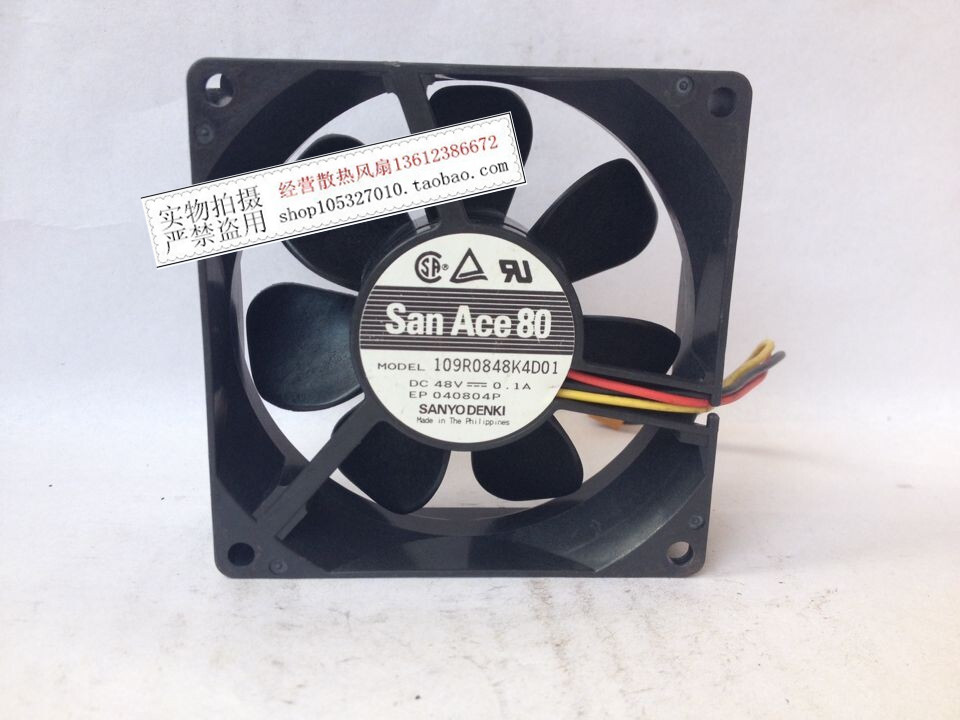 109R0848K4D07 三洋 SAN ACE80风扇 48V 0.1A 8CM 8025散热风扇