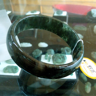 玉如意 南阳独山玉手镯透水曙色老坑天蓝料镯子59内径扁条玉镯0