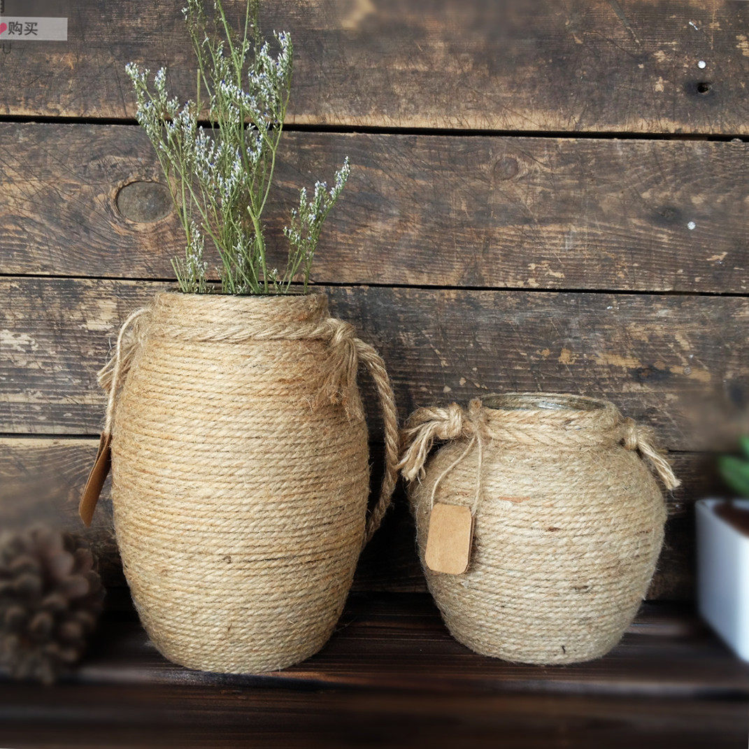 【木生家居】zakka乡村复古怀旧可悬挂水培麻绳玻璃装饰花瓶组合在类目 家居饰品, 花瓶/花器/仿真花/仿真饰品, 花器/花瓶, 花瓶中 - 来自Buy2taobao.com提供专业的淘宝代购服务