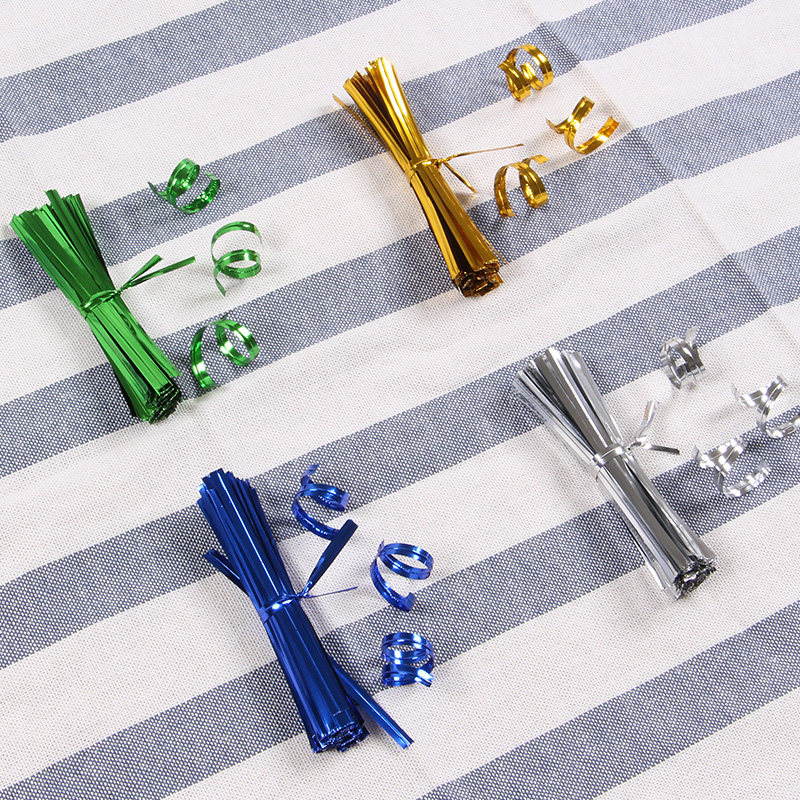 金色银色扎丝扎线 彩色糖果扎口丝塑料袋扎口  四色可选