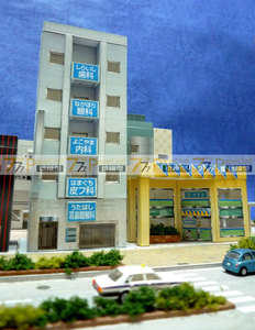 1:150日本建筑场景09 综合性医院大楼 纸模型N比例铁道沙盘1:100