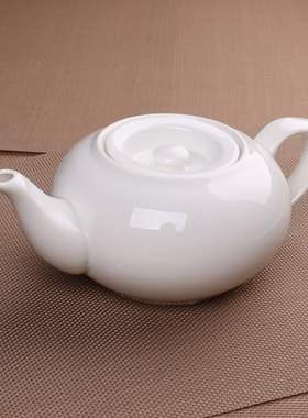 酒店用品餐具批发平嘴陶瓷茶壶