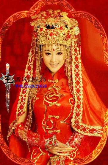 汉唐古装头饰影楼拍照古装凤冠发饰结婚新娘秀禾服凤冠头饰