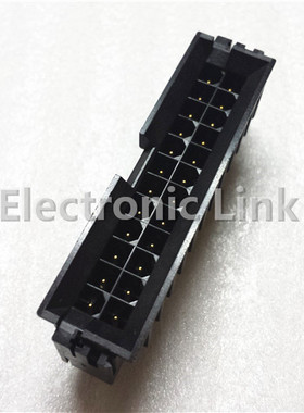 Molex正品438790027垂直双排14位PCB针座免焊压接变形端脚8A镀金