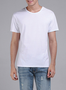 加肥加大体恤 夏特大码肥佬男胖8XL莱卡棉纯色圆领短袖T恤胸围170