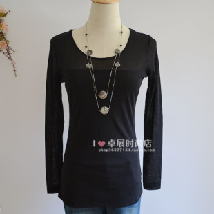 新品常规款 思文娜女士新款网纱薄打底衫 优雅百搭款 6627 四季衫