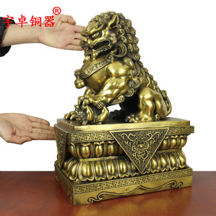 纯铜狮子黄铜狮子 宇卓铜器北京狮工艺品摆件宫门狮