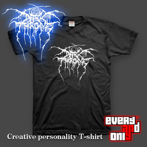 darkthrone黑金属乐队logo音乐节街头潮牌夏季圆领印花棉短袖t恤