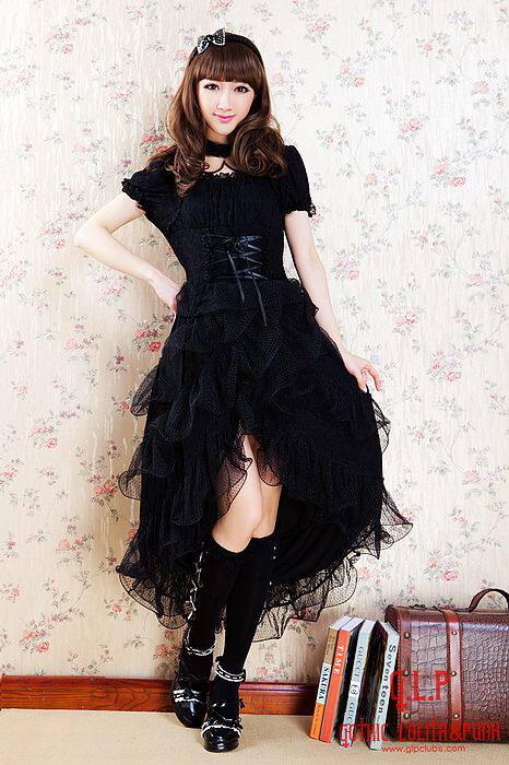 魔叹甜美洛丽塔lolita拖尾连衣裙