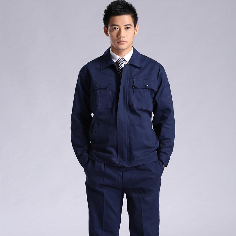 纯棉品牌工装秋冬工作服男套装厚款工程服厂服全棉员工制服