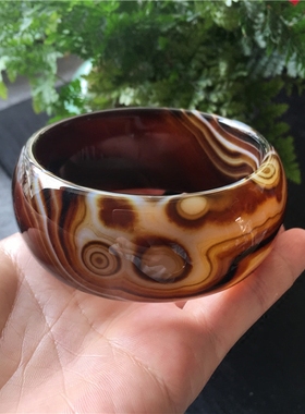 巴西缠丝天眼玛瑙加厚玉髓手镯