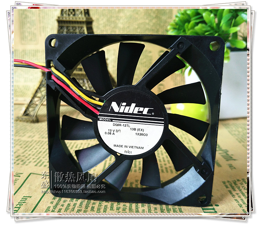 原装NIDEC 8015 12V 0.08A D08R-12TL 投影机风扇 3线 超静音风扇