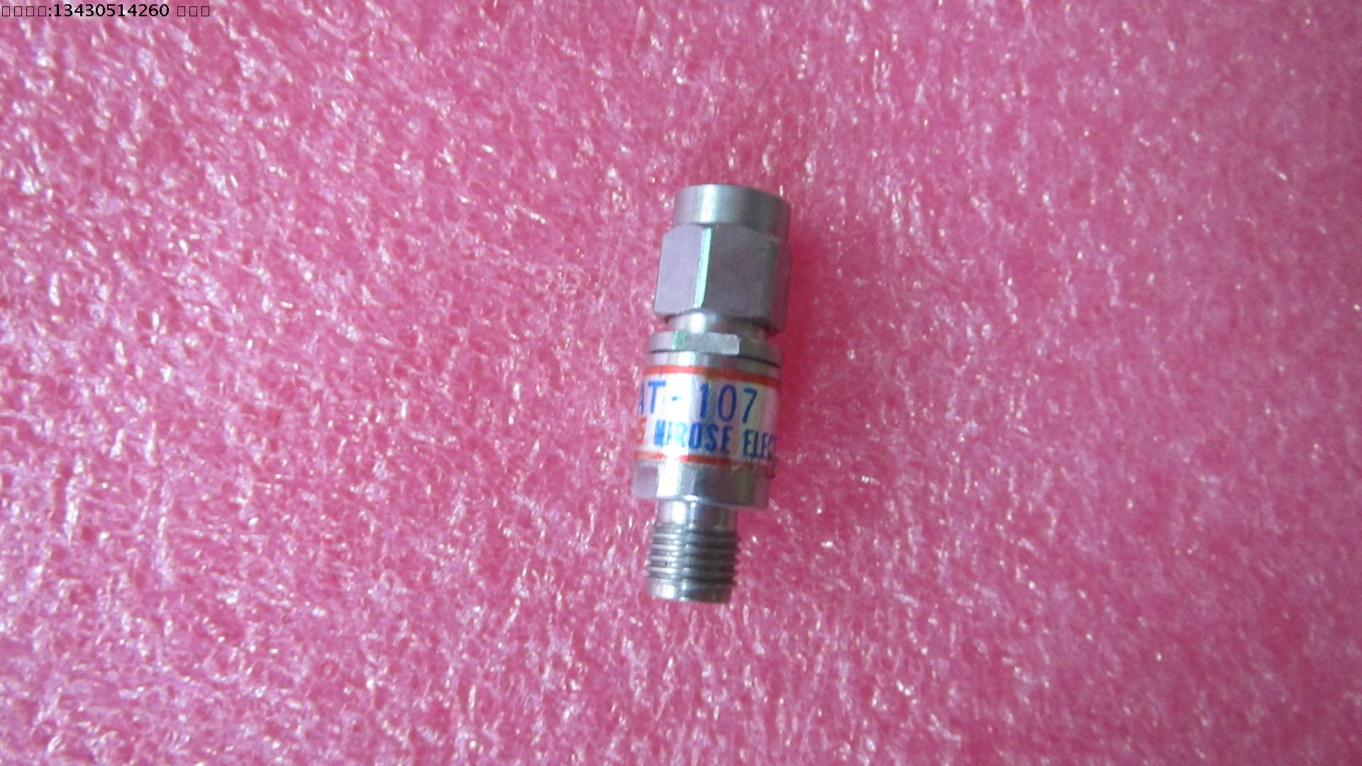 日本广濑 HRS AT-107 DC-18GHz 2W SMA 7dB 射频微波同轴高固定衰减器 品牌：HRS 型号：AT-107 频率范围：DC-18GHz 衰减值： 7dB 衰减精度：±0.5dB 平均功率(Max)：1 W 峰值功率(Max)：0.1 kW 驻波比(Max)：1.15(DC-4