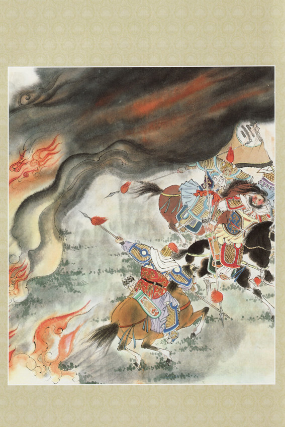 三国演义故事 三国故事 诸葛亮火烧新野 饭店居家装饰画