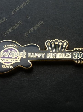 佛罗里达坦帕市硬石HARDROCK徽章 胸针 简约 男士胸针男 衬衫配饰