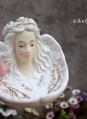 欧式风陶瓷肥皂盒高档天使娃娃