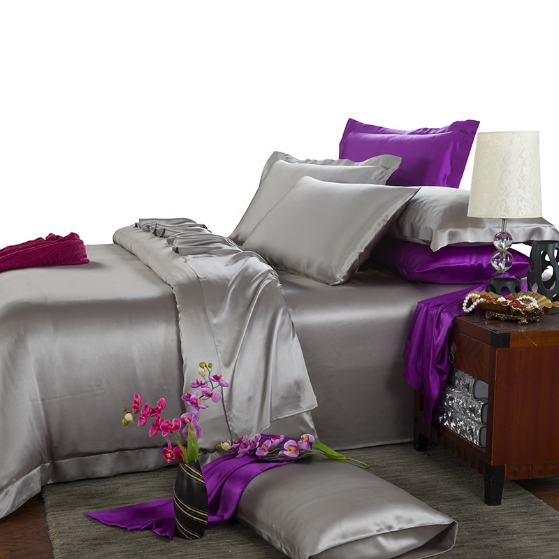 100j桑蚕真丝床单无拼接宽幅 欧标19姆米重磅纯真丝双人床单